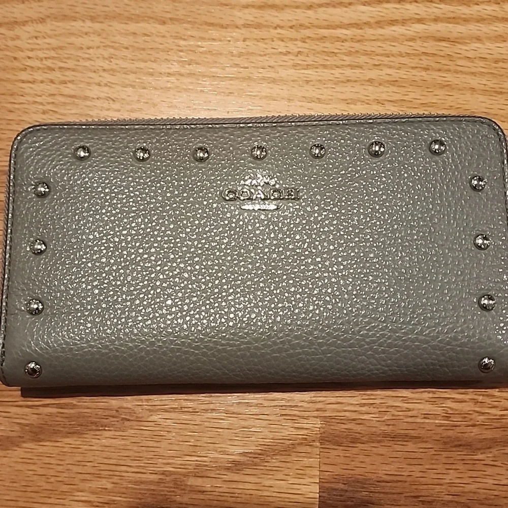 Coach Dark Gray Purse and Wallet Set